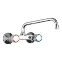 Keukenkraan Tres ESE-23 | Wandmontage | 360° Draaibaar | Mengkraan | 2-knops | Rond | Chroom