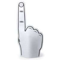 Foam hand vinger wit 25 x 50 cm supporter feestartikelen - thumbnail