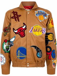 Jeff Hamilton x NBA Collage veste en cuir vegan - Marron