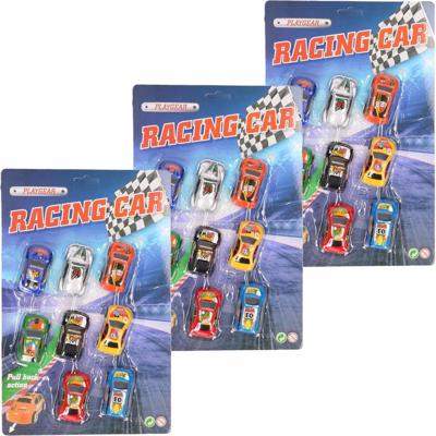 Speelgoed race auto - 24x st - gekleurd - pullback - speel autootjes