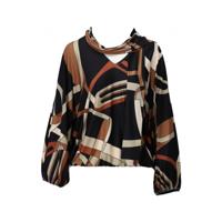 K Design - Zwart | Dames | Blouse | Zwart | M | regular | Kamst mode