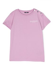 Balmain Kids t-shirt à logo imprimé - Violet