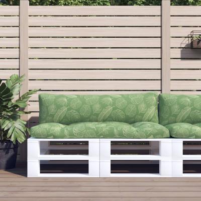 VidaXL Palletkussens 2 st bladpatroon oxford stof