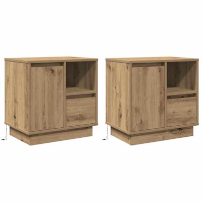 Nachtkastje 2 pcs artisanaal eikenkleurig 50 x 34.5 x 50 cm.