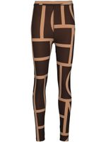 TOTEME legging taille-haute à motif monogrammé - Marron