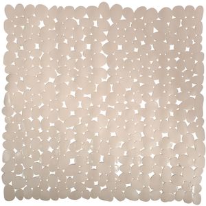 MSV Douche/bad anti-slip mat - badkamer - pvc - beige - 53  x 53 cm   -