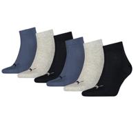 Puma Quarter Sokken Plain 6-pack Navy / Grey / Nightshadow Blue-43/46