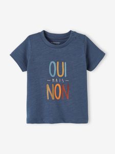 Bedrukt T-shirt voor jongensbaby jeansblauw