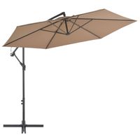 vidaXL Zweefparasol met aluminium paal 300 cm taupe - thumbnail