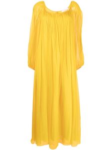 Chloé robe plissée à détail de nœud - Jaune