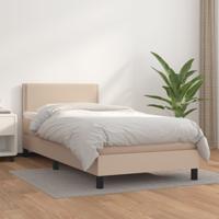 Boxspring met matras kunstleer cappuccinokleurig 80x200 cm
