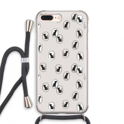 Miauw: iPhone 7 PLUS Transparant Hoesje met koord