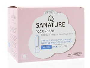 Sanature Tampons normaal compact applicator (20 st)