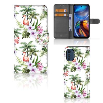 Motorola Moto E32 | Moto E32s | Telefoonhoesje | Met pasjeshouder | Flamingo Palms