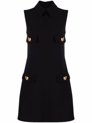 Moschino robe sans manches à boutons décoratifs - Noir