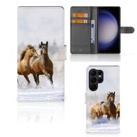 Samsung Galaxy S23 Ultra | Telefoonhoesje | Met pasjeshouder | Paarden