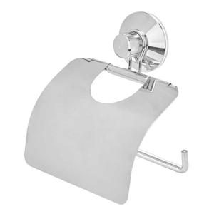 Toiletrol houder voor de wand - RVS - 13 cm - zilver - voor 1 rol - met ophang zuignap