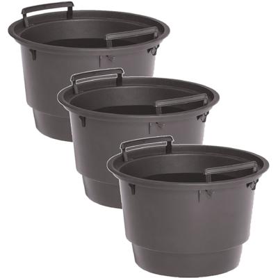 Kunststof binnenpot - 3x - 8 liter - 27,5 x 17 cm - inzetbak voor bloempotten/plantenpotten
