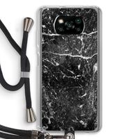 Zwart marmer: Xiaomi Poco X3 Pro Transparant Hoesje met koord