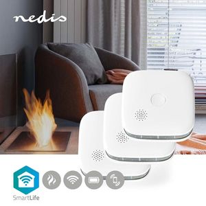 Nedis SmartLife Rookmelder | Wi-Fi | EN 14604 | 85 dB | 3 stuks | 1 stuks - WIFIDS20WT3 WIFIDS20WT3