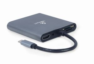 Gembird A-CM-COMBO6-01 laptop dock & poortreplicator USB 3.2 Gen 1 (3.1 Gen 1) Type-C Grijs