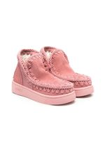 Mou Kids bottines en daim à détails de coutures - Rose