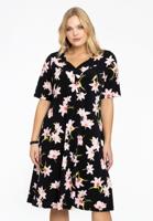 Yoek Jurk A-lijn HIBISCUS | Zwart | Maat 54/56