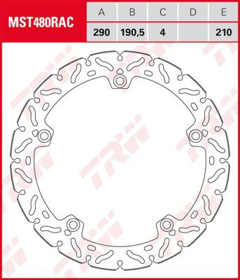 TRW Remschijf, remschijven voor de moto, MST480RAC