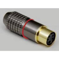 BKL Electronic 0212009 Miniatuur-DIN-connector Koppeling, recht Aantal polen: 6 Chroom 1 stuk(s)