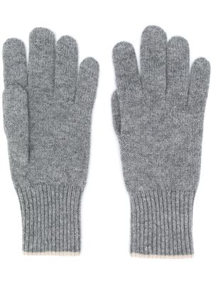 Brunello Cucinelli gants à bords contrastants - Gris