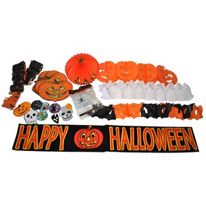 Halloween decoratieset - 22-delig - feestdecoratie/versierpakket