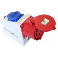 ABL cee krachtstekker met 2 contactbuizen rood/blauw/grijs