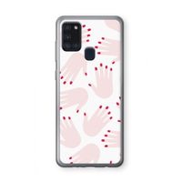 Hands pink: Samsung Galaxy A21s Transparant Hoesje