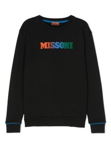 Missoni Kids sweat en jersey mélangé à logo imprimé - Noir