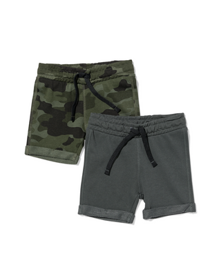 HEMA Kinder Sweatshorts - 2 Stuks Groen (groen)