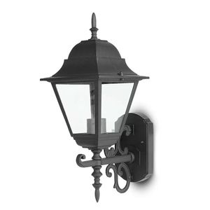 Traditioneel klassieke wandlamp XL - Zwart - Geschikt voor E27 - IP44 voor binnen en buiten