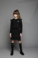 Moodstreet Meisjes winter jurk - Broderie - Zwart - thumbnail