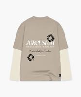 Jorcustom Flowers Double Layered Longsleeve T-Shirt Heren Taupe/Beige - Maat M - Kleur: BeigeTaupe | Soccerfanshop