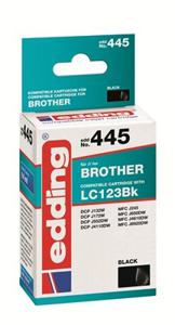 Edding Inktcartridge vervangt Brother LC-123BK Compatibel Zwart EDD-445 18-445