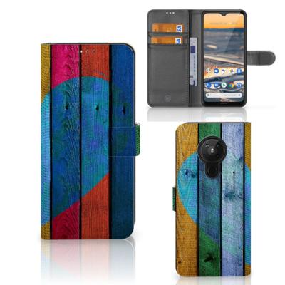 Nokia 5.3 | Book Style Case | Wood Heart - Cadeau voor je Vriend