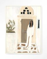 Urban Cotton Wandkleed 'Mediterranean Dream' 110 x 145cm in Floating Frame - off white