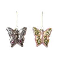 Kerstornament Vlinder Strass Assorti 1st