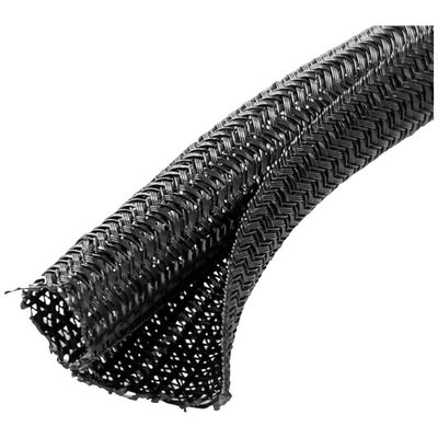 Quadrios 23CA171 Gevlochten slang Zwart Polyester 32 tot 33 mm per meter Quadrios 23CA171 Gevlochten slang Zwart Polyester 32 tot 33 mm per meter