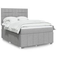 Boxspring met matras stof lichtgrijs 140x200 cm