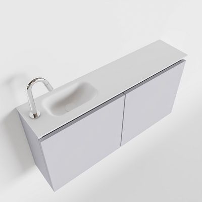 Toiletmeubel Mondiaz Ture | 100 cm | Meubelkleur Cale | Eden wastafel Talc Links | 1 kraangat