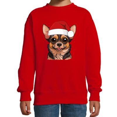 Kersttrui / sweater honden - kinderen - Chihuahua - rood - kerstmuts - Kerstmis Kersttrui / sweater honden - kinderen - Chihuahua - rood - kerstmuts - Kerstmis