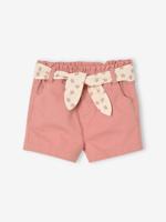Kort papieren tasje met riem voor baby rozen