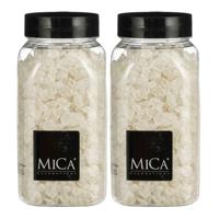 Mica Decorations decoratie stenen / granulaat - 2x - 650 ml - 4-10 mm - mat wit