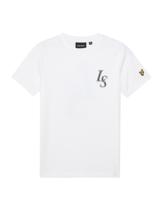 Lyle & Scott zomer t-shirt jongens - wit - Monogram print