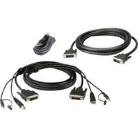 ATEN KVM Aansluitkabel [1x DVI-D-stekker, USB-A 2.0 stekker, Jackplug male 3,5 mm - 1x DVI-D-stekker, USB 2.0 bus A, Jackplug male 3,5 mm] 1.80 m Zwart - thumbnail